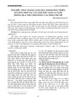 Tìm hiểu thực trạng giáo dục nhằm phát triển kĩ năng hợp tác của trẻ mẫu giáo 5-6 tuổi thông qua trò chơi đóng vai theo chủ đề