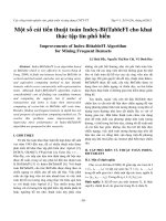 Một số cải tiến thuật toán Index-BitTableFI cho khai thác tập tin phổ biến