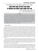 Nghiên cứu về hiệu quả của việc sinh viên chữa lỗi viết cho nhau ở trường Cao đẳng Thực phẩm Phú Thọ