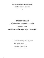 Bài thu hoạch bồi dưỡng thường xuyên Module 18: Phương pháp dạy học tích cực