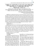 Nghiên cứu ảnh hưởng của hạ tầng giao thông đến thời gian tiếp cận các đám cháy trên đường Ba Mươi Tháng Tư, thành phố Vũng Tàu, tỉnh Bà Rịa – Vũng Tàu