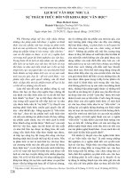 Lịch sử văn học như là sự thách thức đối với khoa học văn học (Tiếp theo và hết)