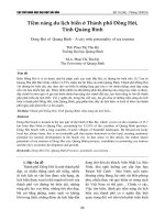 Tiềm năng du lịch biển ở Thành phố Đồng Hới, Tỉnh Quảng Bình