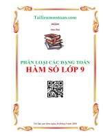 CÁC LOẠI DẠNG TOÁN HÀM SỐ LỚP 9