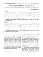 Từ “phẩm chất của những nhà giáo ưu tú” của Ken Bain, nghĩ về phẩm chất của nhà giáo Việt Nam