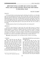 Biện pháp nâng cao hiệu quả giảng dạy môn Tiếng Anh tại một trường trung học phổ thông ở tỉnh Đồng Tháp