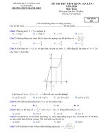 Đề thi thử THPT Quốc gia lần 1 môn Toán năm 2019-2020 có đáp án - Trường THPT Thanh Miện