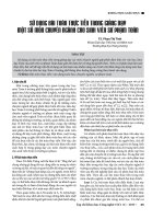 Sử dụng bài toán thực tiễn trong giảng dạy một số môn chuyên ngành cho sinh viên sư phạm toán