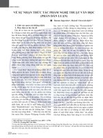 Về sự nhận thức tác phẩm nghệ thuật văn học