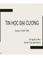 Bài giảng Tin học đại cương: Chương 3 - ThS. Nguyễn Lê Minh (Khoa Công trình)