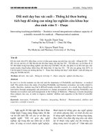 Đổi mới dạy học xác suất – Thống kê theo hướng tích hợp để nâng cao năng lực nghiên cứu khoa học cho sinh viên Y – Dược