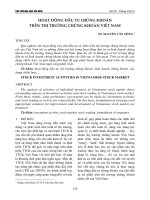 Hoạt động đầu tư chứng khoán trên thị trường chứng khoán Việt Nam