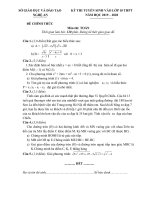Đề thi tuyển sinh vào lớp 10 THPT năm 2019-2020 môn Toán có đáp án - Sở GD&ĐT Nghệ An