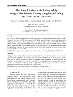 Thực trạng kỹ năng tư vấn hướng nghiệp của giáo viên bộ môn ở trường trung học phổ thông tại Thành phố Hồ Chí Minh