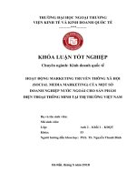 Khoá luận Marketing  HOẠT ĐỘNG MARKETING TRUYỀN THÔNG XÃ HỘI (SOCIAL MEDIA MARKETING) CỦA MỘT SỐ  DOANH NGHIỆP NƯỚC NGOÀI CHO SẢN PHẨM  ĐIỆN THOẠI THÔNG MINH TẠI THỊ TRƯỜNG VIỆT NAM