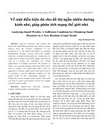 Về một điều kiện đủ cho đồ thị ngẫu nhiên đường kính nhỏ, giúp phân tích mạng thế giới nhỏ