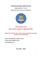 thảo luận nhóm TMU kinh tế môi trường phát triển bền vững và tăng trưởng xanh ngành công nghiệp khai thác than ở quảng ninh