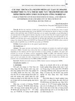 Các đặc trưng của nguồn nhân lực tại các doanh nghiệp nhỏ và vừa thuộc khu vực thành phố Hồ Chí Minh trong bối cảnh cách mạng công nghiệp 4.0