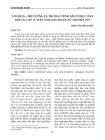 Văn hoá – một công cụ trong chính sách thực dân mới của Mĩ ở Việt Nam giai đoạn từ 1954 đến 1975