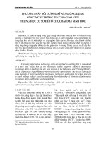 Phương pháp bồi dưỡng kĩ năng ứng dụng công nghệ thông tin cho giáo viên trung học cơ sở để tổ chức bài dạy sinh học
