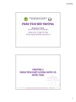 Bài giảng môn Phân tích môi trường – Chương 2: Phân tích chất lượng nước và nước thải (2.1: Những vấn đề chung trong phép phân tích môi trường)