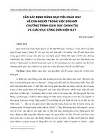 Cần xác định đúng mục tiêu giáo dục về con người trong việc đổi mới chương trình giáo dục chính trị và giáo dục công dân hiện nay