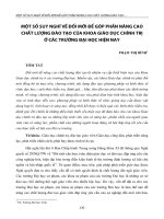 Một số suy nghĩ về đổi mới để góp phần nâng cao chất lượng đào tạo của khoa Giáo dục chính trị ở các trường đại học hiện nay