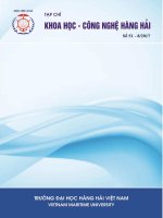 Tạp chí Khoa học – Công nghệ Hàng hải: Số 51-08/2017