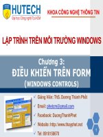 Bài giảng Lập trình trên môi trường Window: Chương 3 - ThS. Dương Thành Phết
