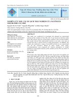 Nghiên cứu nhu cầu du lịch trải nghiệm của người dân thành phố Cần Thơ