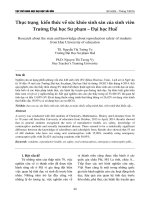 Thực trạng kiến thức về sức khỏe sinh sản của sinh viên Trường Đại học Sư phạm – Đại học Huế