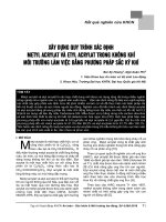 Xây dựng quy trình xác định metyl acrylat và etyl acrylat trong không khí môi trường làm việc bằng phương pháp sắc ký khí