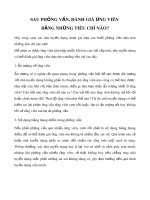 Sau phỏng vấn, đánh giá ứng viên bằng những tiêu chí nào