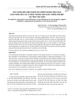 Xây dựng mô hình đánh giá kiểm chứng hiệu quả của phân hữu cơ vi sinh trong sản xuất nông nghiệp tại tỉnh Trà Vinh