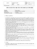 Mô tả công việc nhân viên trưng bày sản phẩm