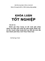 Đánh giá thực trạng và đề xuất giải pháp nâng cao hiệu quả công tác giải quyết khiếu nại, tố cáo, tranh chấp trong lĩnh vực đất đai trên địa bàn thành phố Huế