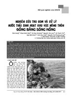 Nghiên cứu thu gom và xử lý nước thải sinh hoạt khu vực nông thôn đồng bằng sông Hồng