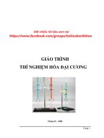 Hóa đại cương 1  giáo trình thí nghiệm hóa