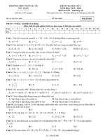 Đề thi HK 1 môn Toán lớp 10 năm 2019-2020 - THPT Ngô Gia Tự