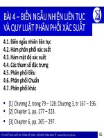 Bài giảng Lý thuyết xác suất và thống kê toán: Bài 4 - ĐH Kinh tế Quốc dân