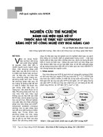 Nghiên cứu thí nghiệm đánh giá hiệu quả xử lý thuốc bảo vệ thực vật glyphosat bằng một số công nghệ oxy hoá nâng cao