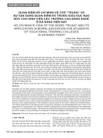 Quan điểm Hồ Chí Minh về chữ “trung” và sự vận dụng quan điểm đó trong giáo dục đạo đức cho sinh viên các trường cao đẳng nghề ở Đà Nẵng hiện nay