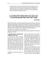 Xu hướng phát triển triết học ngày nay và chuyên ngành triết học phát triển