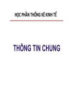 Bài giảng học phần Thống kê kinh tế - ĐH Kinh tế Quốc dân
