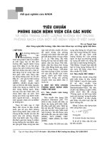 Tiêu chuẩn phòng sạch bệnh viện của các nước và hiện trạng chất lượng không khí trong phòng sạch của một số bệnh viện ở Việt Nam