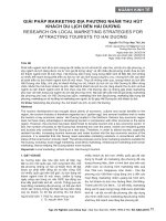 Giải pháp marketing địa phương nhằm thu hút khách du lịch đến Hải Dương