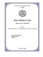 Thảo luận quản trị học Phân tích chức năng lãnh đạo của công ty Vinamilk