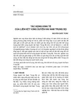 Tác động kinh tế của liên kết vùng duyên hải Nam Trung Bộ