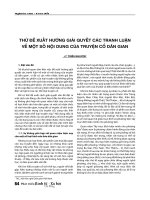 Thử đề xuất hướng giải quyết các tranh luận về một số nội dung của truyện cổ dân gian