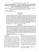 Xây dựng mô hình các yếu tố ảnh hưởng đến chính sách định giá chuyển giao trong các doanh nghiệp có vốn đầu tư nước ngoài tại Việt Nam